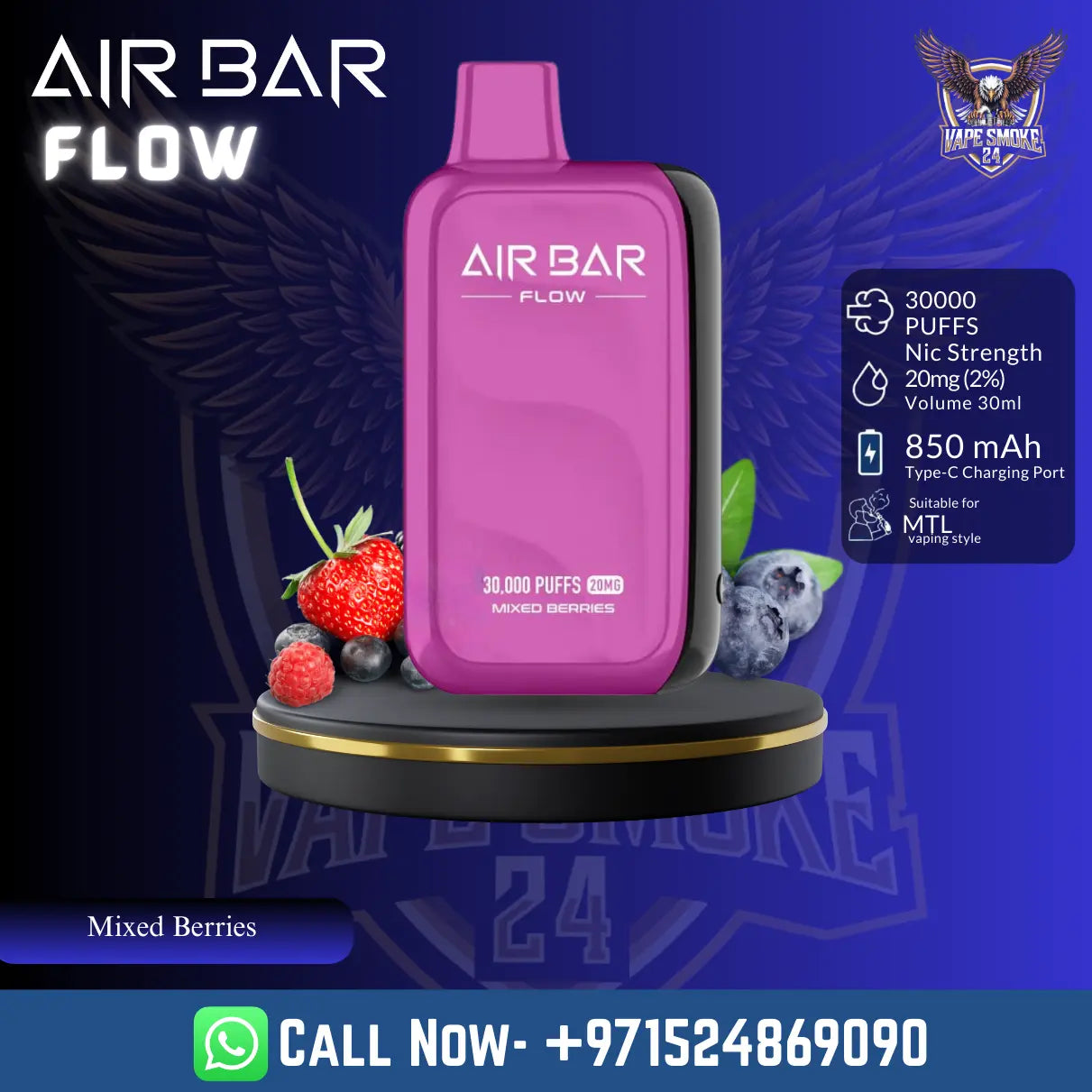 Air Bar Flow Vape 30000 Puffs Type C Charging