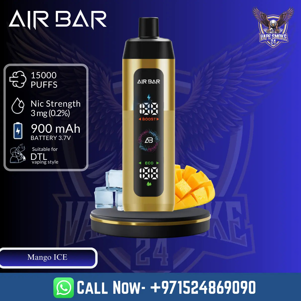 Air Bar Shisha 15000 Puffs Premium Disposable Vape
