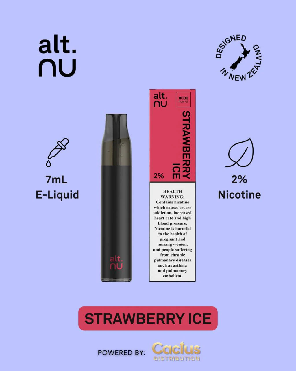 ALT NU 8000 Puffs Disposable Vape | strawberry ice
