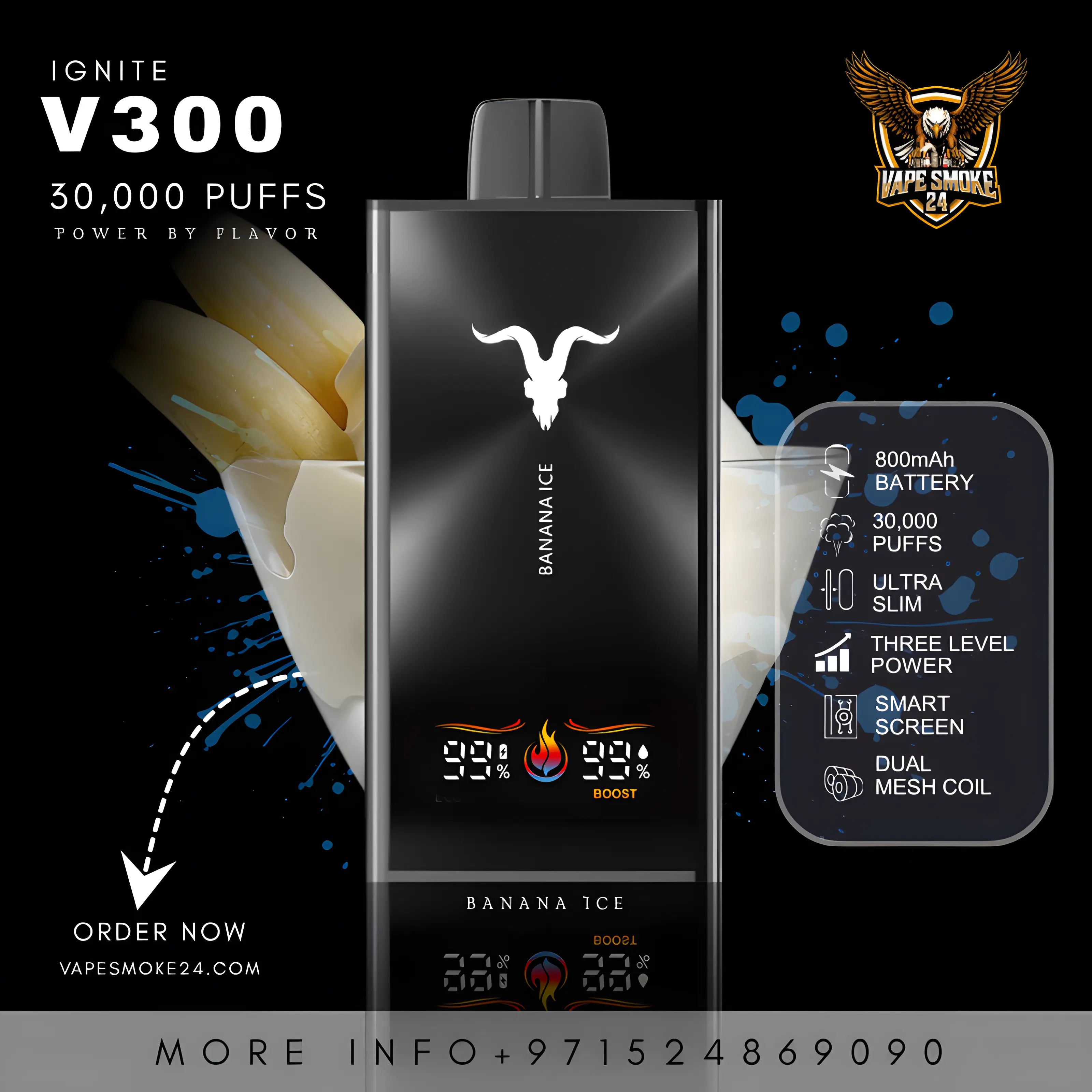 Buy Ignite V300 800mAh rechargeable disposable vape online UAE