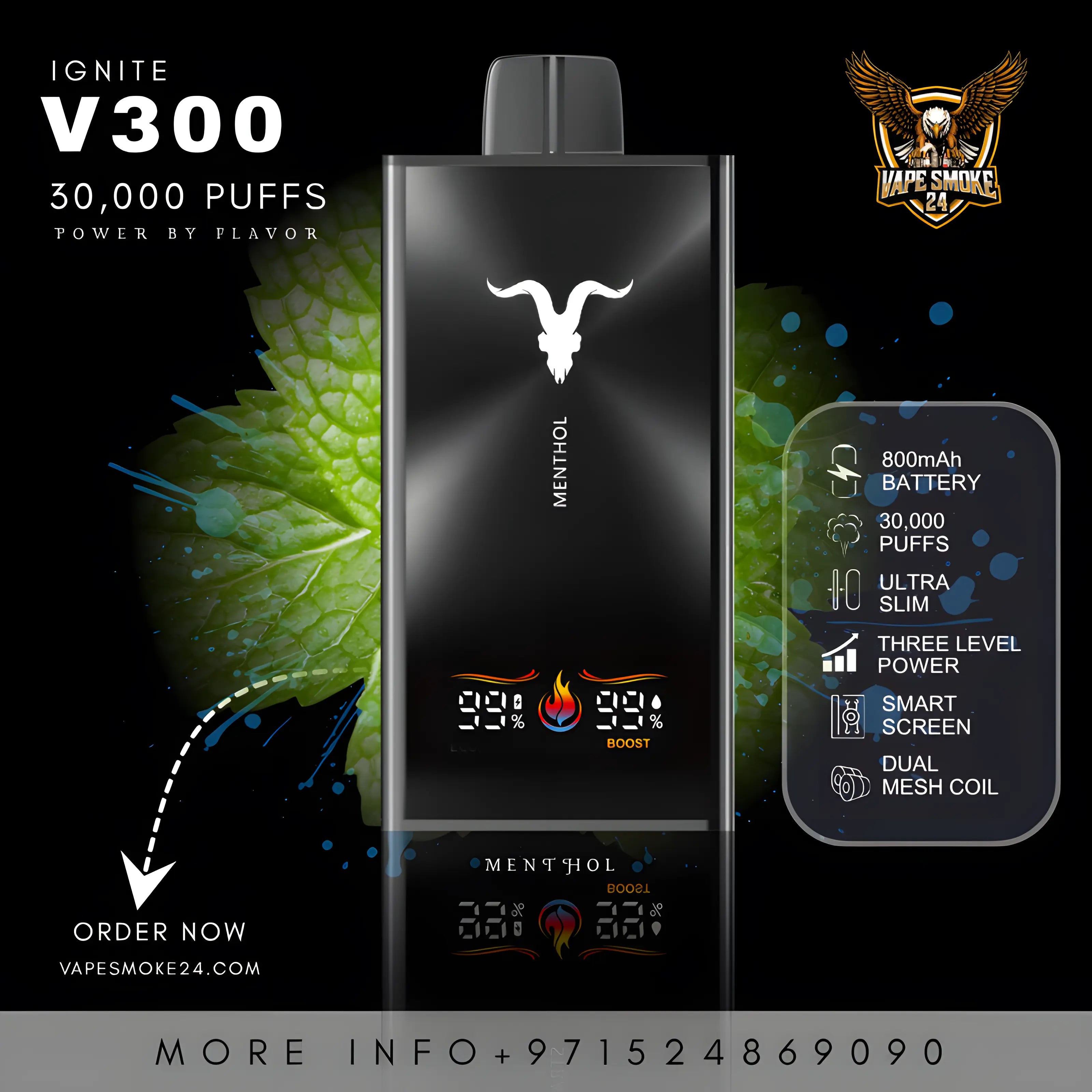Ignite V300 3 level power adjustment boost mode vape Dubai