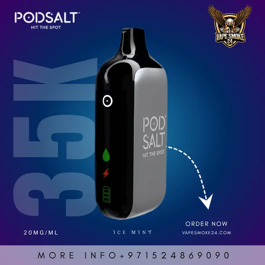 Pod Salt 15K Fresh Mint vape device with eco mode screen in Dubai