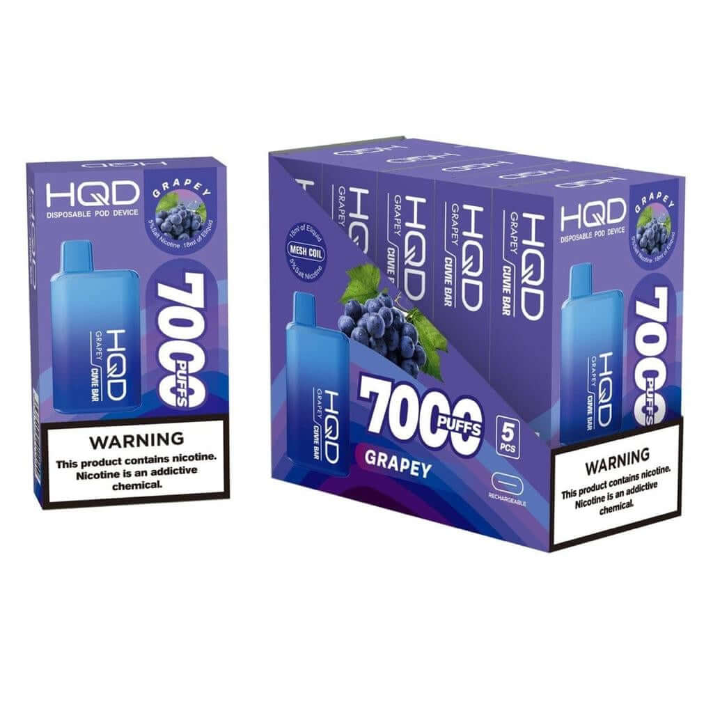 HQD Cuvie Bar 7000 puff Disposable pod Device NewFlavors: Black Ice