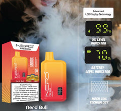 Nerd Fire 8000 Disposable Vape 2% Nic - Buy NowFlavors-: Blackcurrant Ice