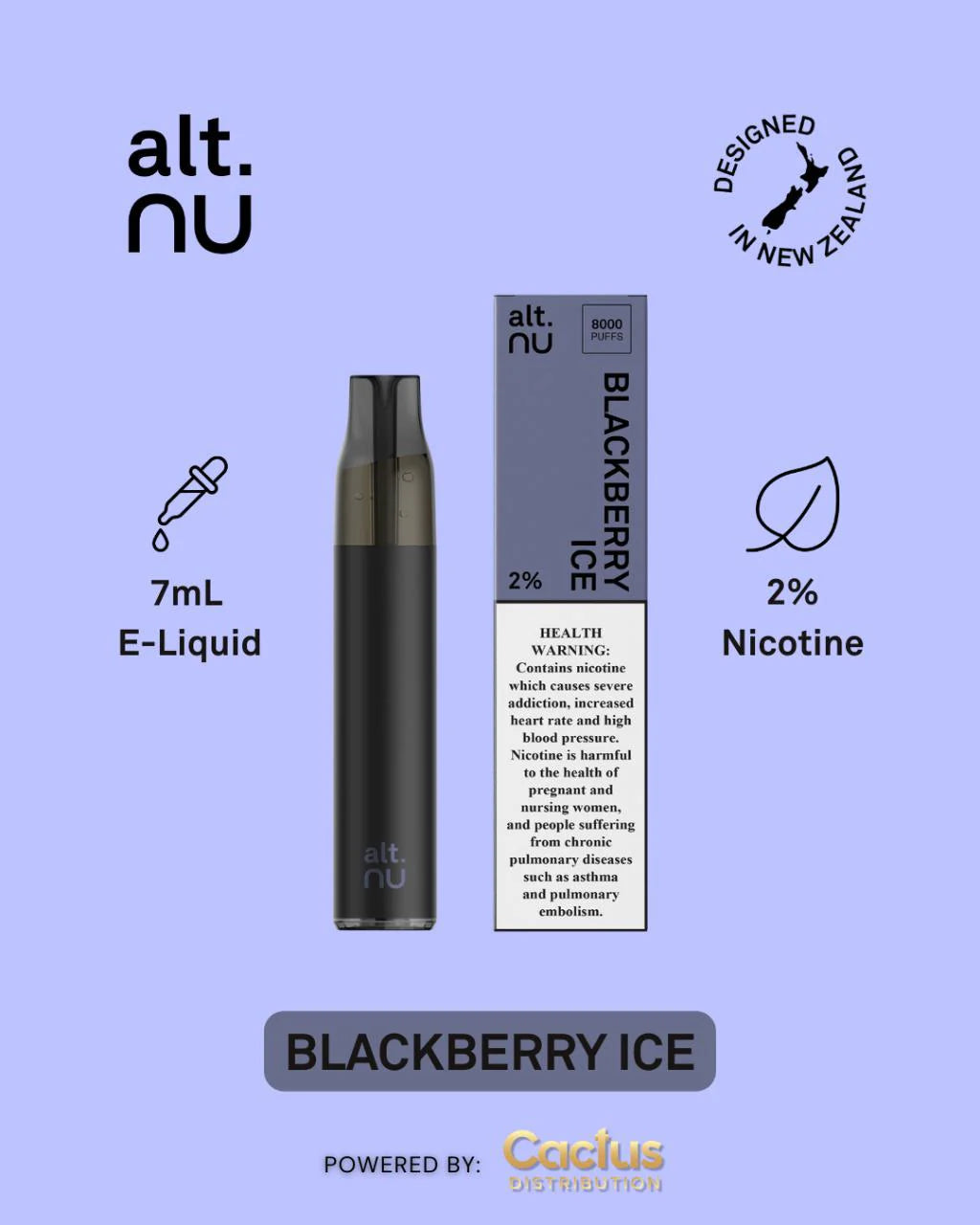 ALT NU 8000 Puffs Disposable Vape 
| blackberry ice