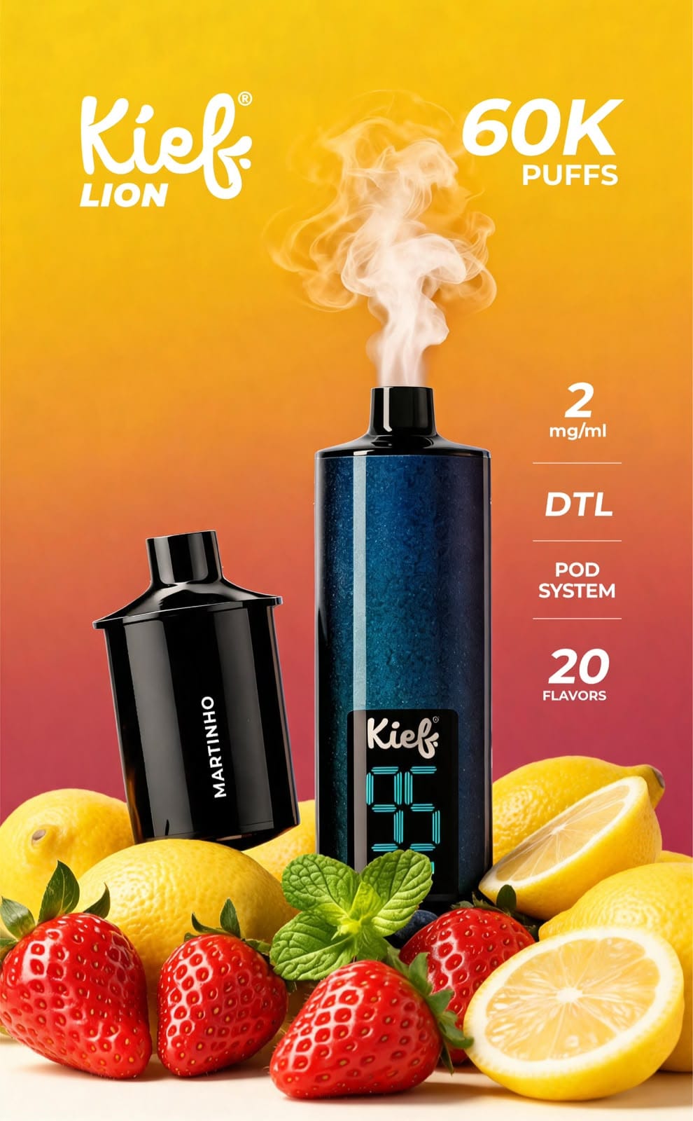 Kief LION 60,000 Puffs Disposable Vape (2mg / 0.2% Low Nicotine)
