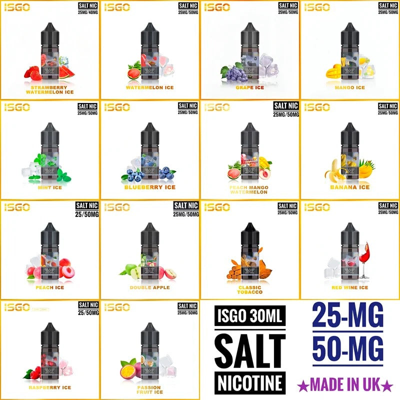 ISGO Salt Nic 30ml E-Liquid (Smooth Nicotine Salt Formulation)